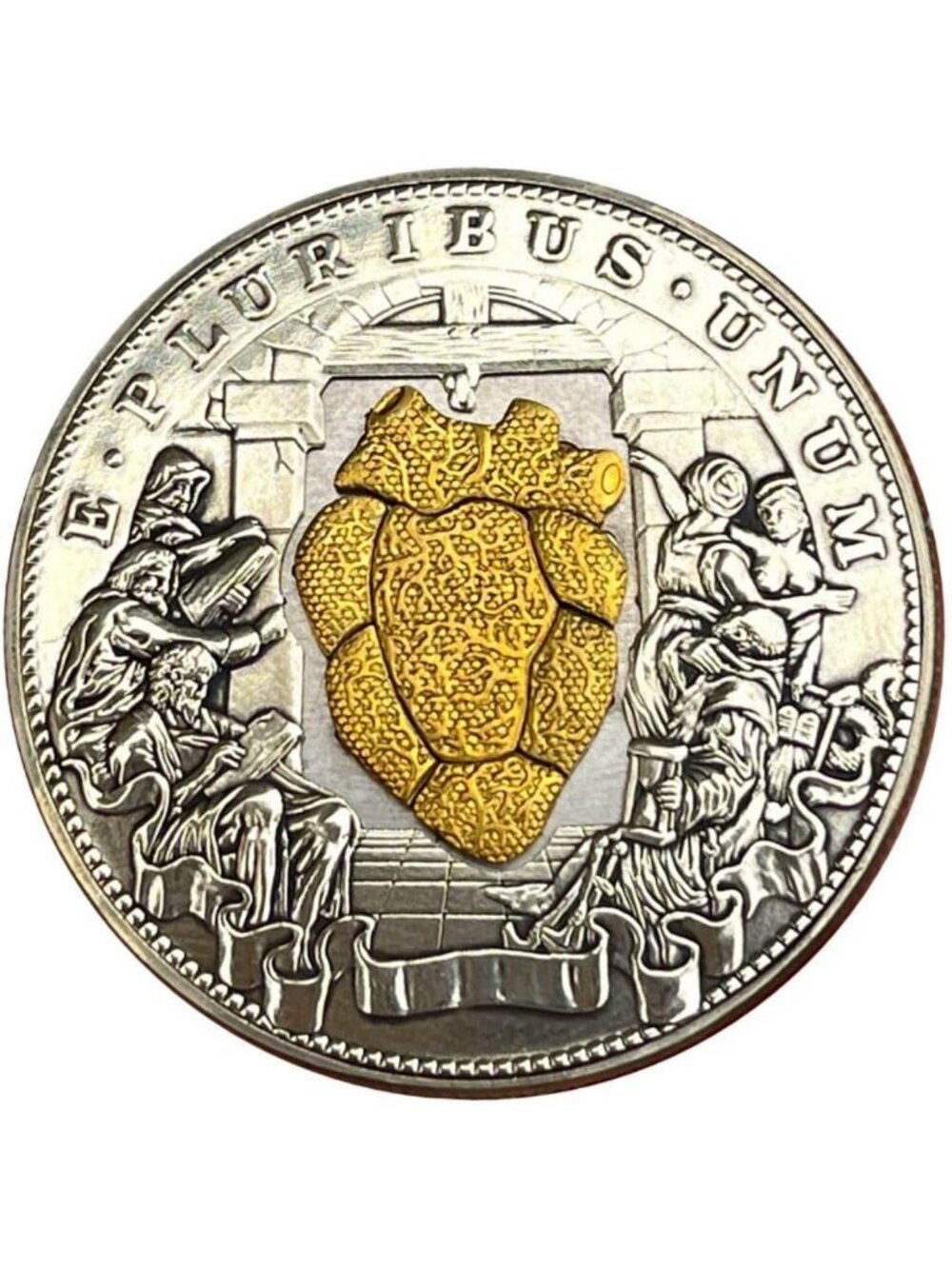 Movable Mechanical Coin Beating Heart Hobo Nickel Collectible - Unique Gift Idea